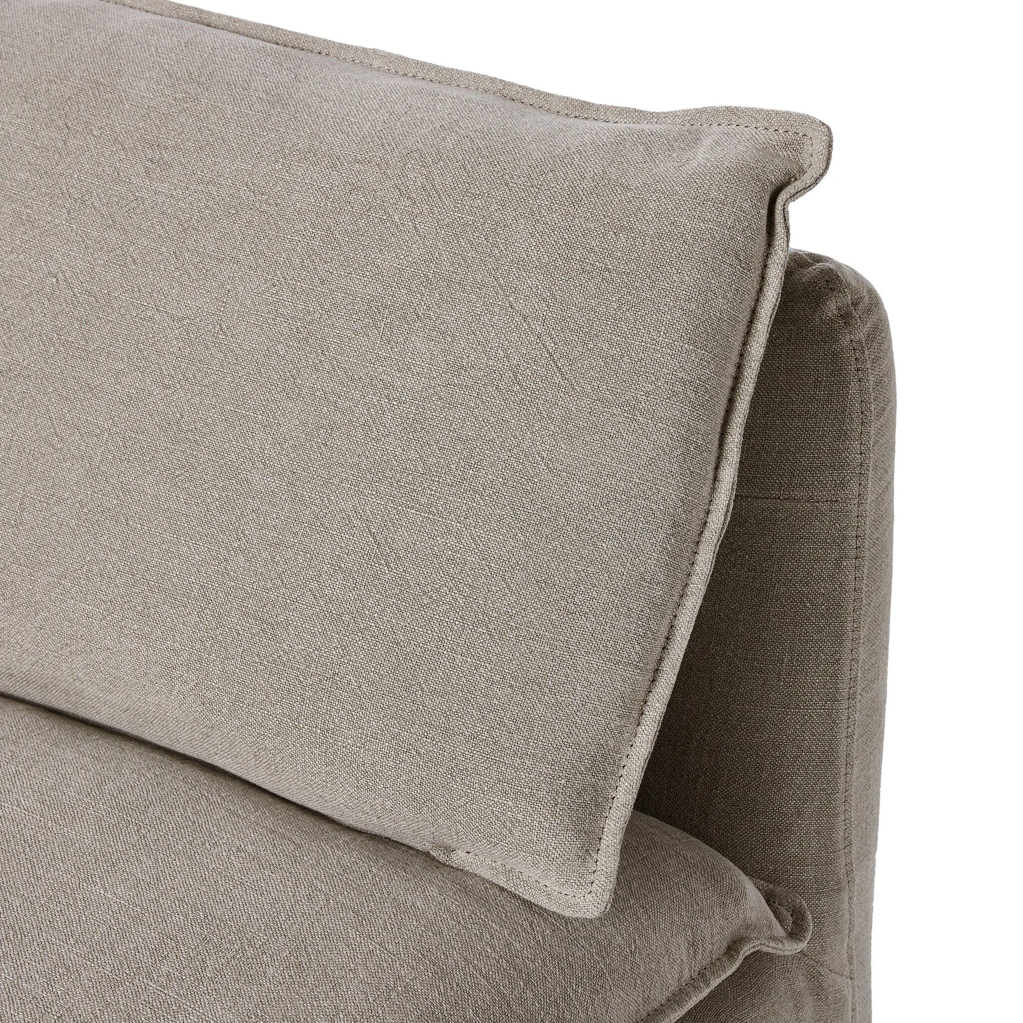 Featuring Andre Slipcovered Linen Dining Banquette Bench by Four Hands at Amethyst Home. Introduce laidback style to your dining area with the Andre Broadway Stone Slipcover Dining Bench. This versatile 51" bench is perfect for seating multiple guests or using as a sleek storage solution. Made with high-quality materials, it offers both durability and sty. Amethyst Home provides interior design, new home construction design consulting, vintage area rugs, and lighting in the Los Angeles metro area.