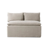 Featuring Andre Slipcovered Linen Dining Banquette Bench by Four Hands at Amethyst Home. Introduce laidback style to your dining area with the Andre Broadway Stone Slipcover Dining Bench. This versatile 51" bench is perfect for seating multiple guests or using as a sleek storage solution. Made with high-quality materials, it offers both durability and style. Amethyst Home provides interior design, new home construction design consulting, vintage area rugs, and lighting in the San Diego metro area.