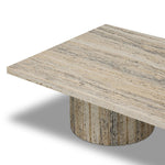 Classic — and classy. This rectangular coffee table is made from white travertine with tessellated columns, for a Greco-Roman look that elevates any living space it's styled in.As fans of natural materials at Amethyst, we love the designer inspired Angelo Coffee Table. Amethyst Home provides interior design, new home construction design consulting, vintage area rugs, and lighting in the Washington metro area.