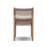 A Craftsman-inspired outdoor dining chair, with a deconstructed woven seat back for airy visual interest. Cover or store indoors during inclement weather and when not in use Amethyst Home provides interior design, new home construction design consulting, vintage area rugs, and lighting in the Newport Beach metro area.