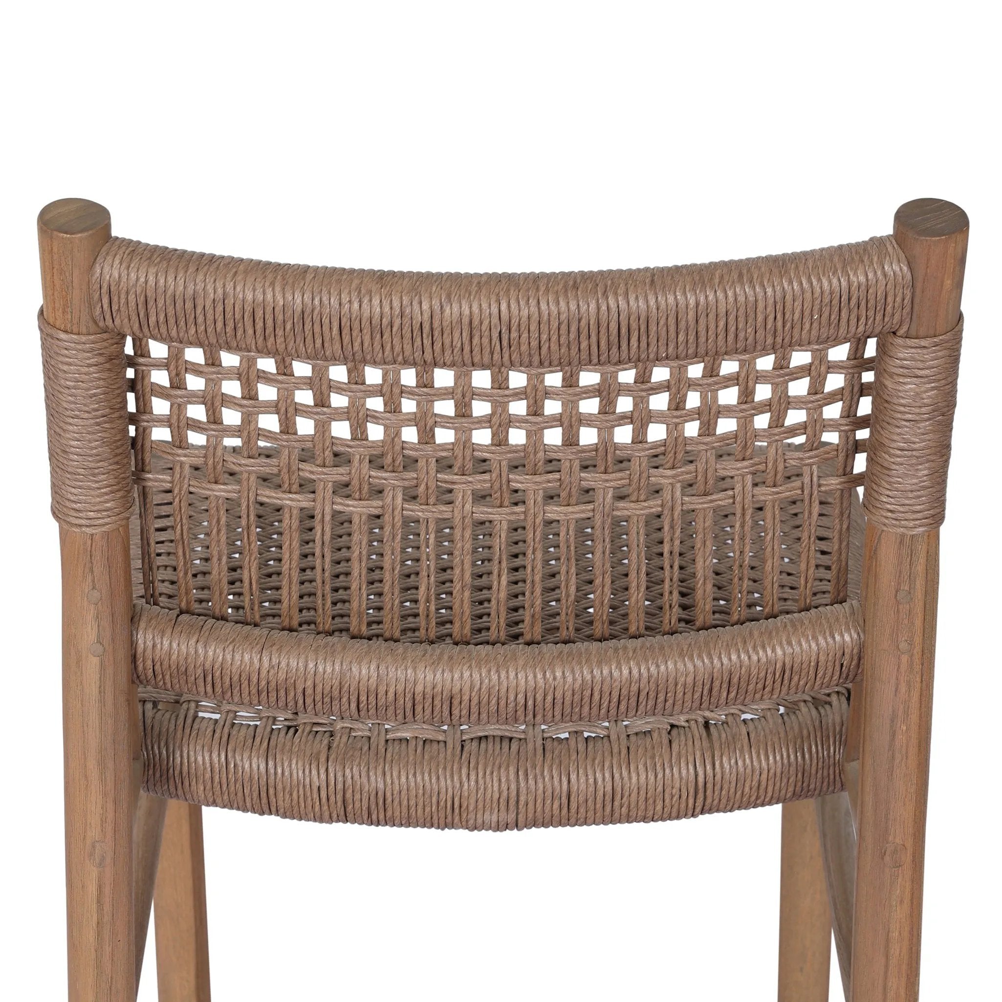 A Craftsman-inspired outdoor dining chair, with a deconstructed woven seat back for airy visual interest. Cover or store indoors during inclement weather and when not in use Amethyst Home provides interior design, new home construction design consulting, vintage area rugs, and lighting in the Portland metro area.