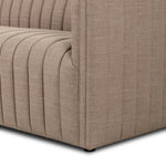 Featuring Augustine Crypton Nomad Taupe Sofa by Four Hands at Amethyst Home. Velvety poly-blend seating takes on dramatic channeling and rich navy hue for trend-forward texture and sumptuous sit.88"Overall Dimensions: 88.00"w x 35.00"d x 26.50"hWeight: 105.82 lbs97"Overall Dimensions: 97.00"w x 35.00"d x 26.50"hWeight: 123.02 lbsMaterials: 92% Polyester, 8%. Amethyst Home provides interior design, new home construction design consulting, vintage area rugs, and lighting in the Charlotte metro area.