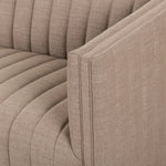 Featuring Augustine Crypton Nomad Taupe Sofa by Four Hands at Amethyst Home. Velvety poly-blend seating takes on dramatic channeling and rich navy hue for trend-forward texture and sumptuous sit.88"Overall Dimensions: 88.00"w x 35.00"d x 26.50"hWeight: 105.82 lbs97"Overall Dimensions: 97.00"w x 35.00"d x 26.50"hWeight: 123.02 lbsMaterials: 92% Polyester, 8%. Amethyst Home provides interior design, new home construction design consulting, vintage area rugs, and lighting in the Park City metro area.