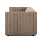 Featuring Augustine Crypton Nomad Taupe Sofa by Four Hands at Amethyst Home. Velvety poly-blend seating takes on dramatic channeling and rich navy hue for trend-forward texture and sumptuous sit.88"Overall Dimensions: 88.00"w x 35.00"d x 26.50"hWeight: 105.82 lbs97"Overall Dimensions: 97.00"w x 35.00"d x 26.50"hWeight: 123.02 lbsMaterials: 92% Polyester, 8%. Amethyst Home provides interior design, new home construction design consulting, vintage area rugs, and lighting in the San Diego metro area.