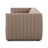 Featuring Augustine Crypton Nomad Taupe Sofa by Four Hands at Amethyst Home. Velvety poly-blend seating takes on dramatic channeling and rich navy hue for trend-forward texture and sumptuous sit.88"Overall Dimensions: 88.00"w x 35.00"d x 26.50"hWeight: 105.82 lbs97"Overall Dimensions: 97.00"w x 35.00"d x 26.50"hWeight: 123.02 lbsMaterials: 92% Polyester, 8%. Amethyst Home provides interior design, new home construction design consulting, vintage area rugs, and lighting in the San Diego metro area.