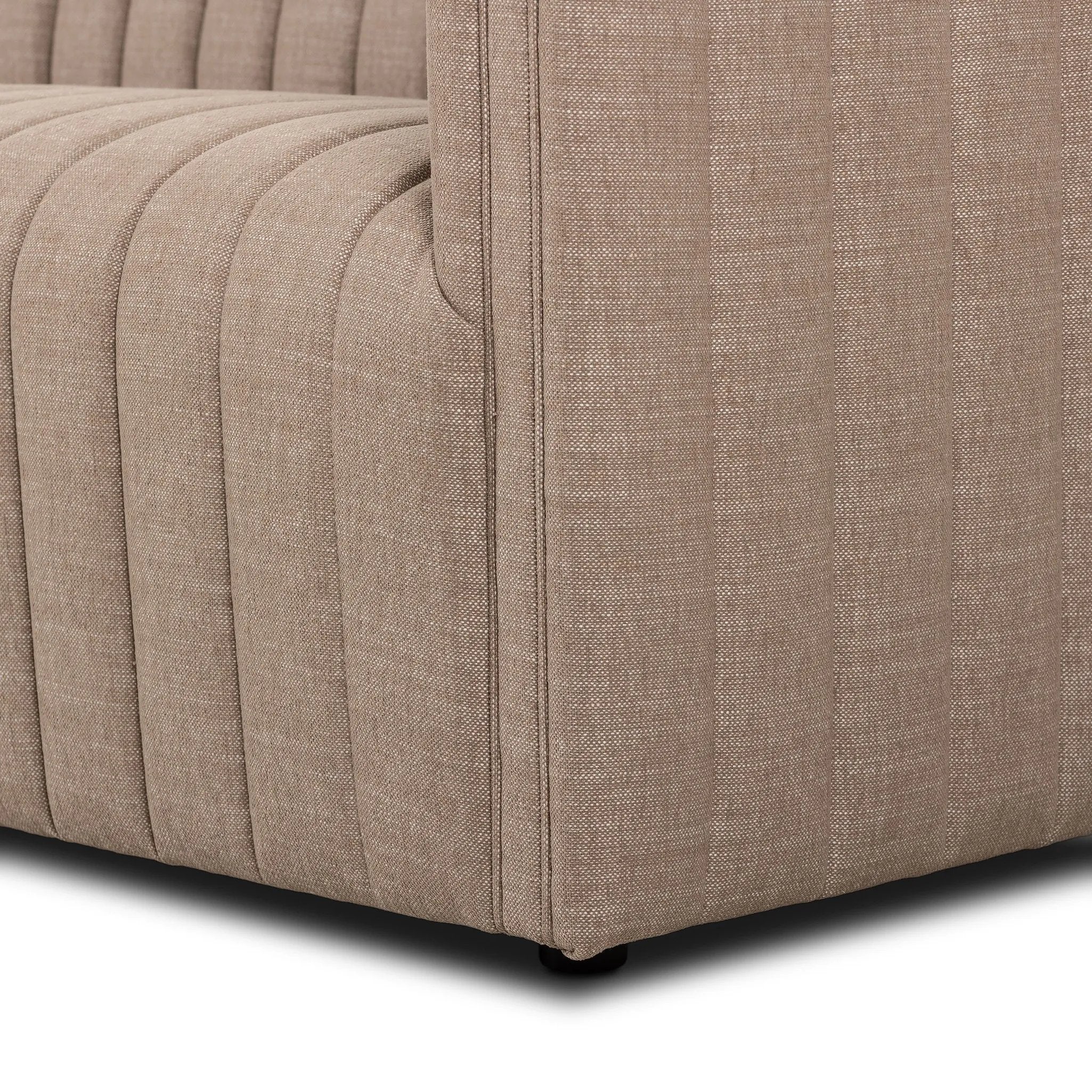 Featuring Augustine Crypton Nomad Taupe Sofa by Four Hands at Amethyst Home. Velvety poly-blend seating takes on dramatic channeling and rich navy hue for trend-forward texture and sumptuous sit.88"Overall Dimensions: 88.00"w x 35.00"d x 26.50"hWeight: 105.82 lbs97"Overall Dimensions: 97.00"w x 35.00"d x 26.50"hWeight: 123.02 lbsMaterials: 92% Polyester, 8. Amethyst Home provides interior design, new home construction design consulting, vintage area rugs, and lighting in the Scottsdale metro area.