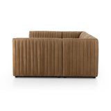 Featuring Augustine Palermo Drift Dining Banquette U Shape 106" by Four Hands at Amethyst Home. The beauty of this modular piece is that the vertical channeling makes for a cohesive feel despite being modular. Your new favorite place to enjoy morning coffee. A U-shaped dining banquette is upholstered in tan top-grain leather with a beautifully pronounced g. Amethyst Home provides interior design, new home construction design consulting, vintage area rugs, and lighting in the Washington metro area.