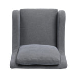 Heritage-inspired comfort. Sloping track arms are a study in playful forms, while the frame's fluid shape creates a simple, polished look. Tapered legs extend beyond a short skirt for a more relaxed style. Covered in 100% linen. A design collaboration by Amber Lewis and Four Hands. Amethyst Home provides interior design, new home construction design consulting, vintage area rugs, and lighting in the Laguna Beach metro area.