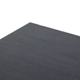 Inspired by Chinese antiques, a spacious desk of aged black oak features a double-leg design, bringing a substantial look to your workspace Amethyst Home provides interior design, new home construction design consulting, vintage area rugs, and lighting in the Winter Garden metro area.