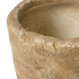 Tonal brown and tan hues define the rich geological texture of this drum planter's faux stone finish, reminiscent of artifacts and primitive tools.As enthusiasts of wabi sabi design at Amethyst, we love the optimistic inspired Aziel Planter - Textured Stone. This item pairs well with other brands such as Four Hands and is perfect for loft homes Amethyst Home provides interior design, new home construction design consulting, vintage area rugs, and lighting in the San Diego metro area.
