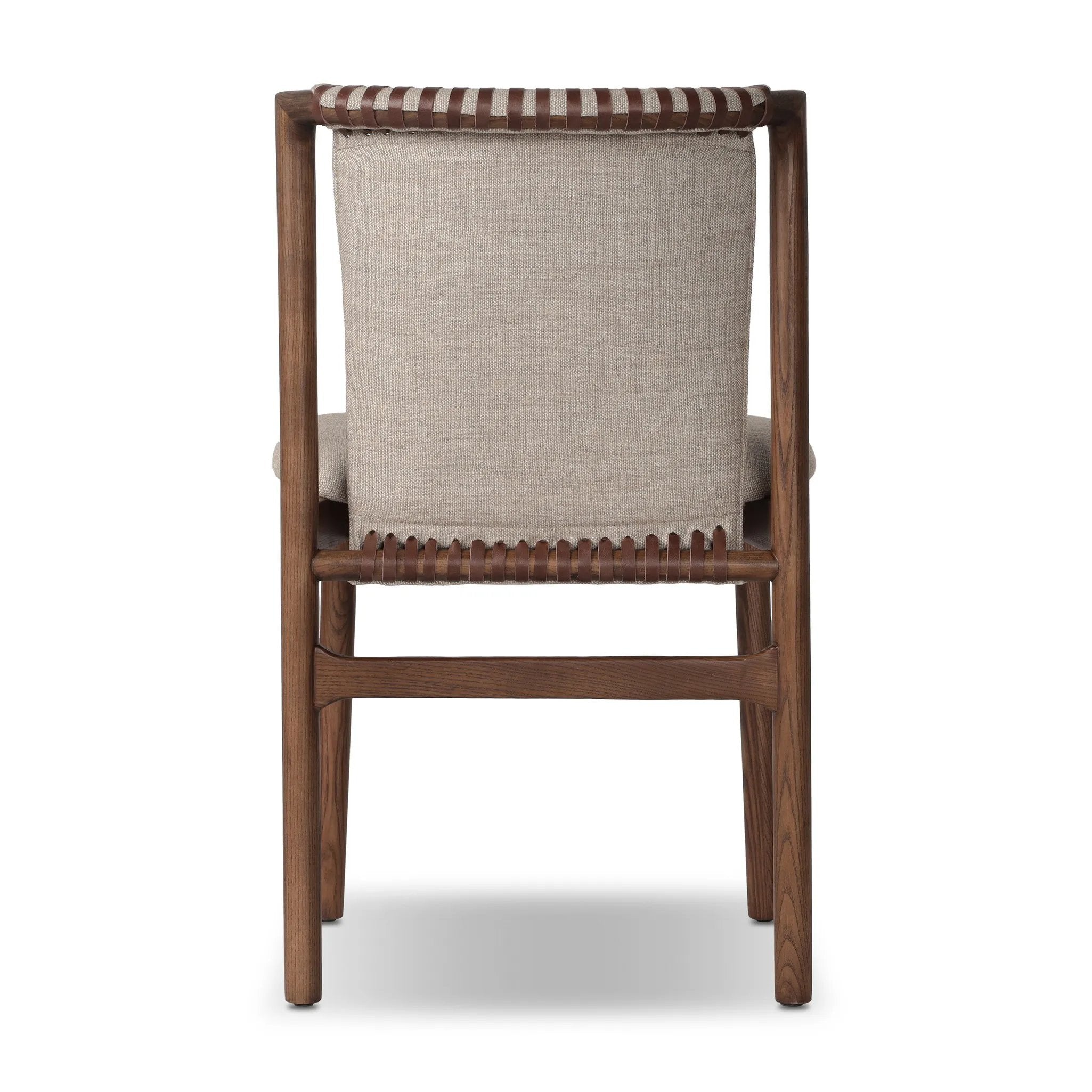 Featuring Baden Alcala Wheat Dining Chair by Four Hands at Amethyst Home. Midcentury-inspired with its minimalist wooden frame, this armless dining chair features a low back and float-like upholstered seat.Overall Dimensions: 19.75"w x 23.25"d x 32.25"hWeight : 14.99 lbsMaterials: 70% Polyester, 20% Viscose (Rayon), 10% Flax/Linen, Solid Ash, Top Grain Leather. Amethyst Home provides interior design, new home construction design consulting, vintage area rugs, and lighting in the Austin metro area.