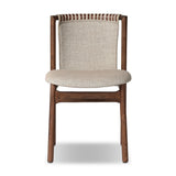 Featuring Baden Alcala Wheat Dining Chair by Four Hands at Amethyst Home. Midcentury-inspired with its minimalist wooden frame, this armless dining chair features a low back and float-like upholstered seat.Overall Dimensions: 19.75"w x 23.25"d x 32.25"hWeight : 14.99 lbsMaterials: 70% Polyester, 20% Viscose (Rayon), 10% Flax/Linen, Solid Ash, Top Grain Leat. Amethyst Home provides interior design, new home construction design consulting, vintage area rugs, and lighting in the Charlotte metro area.