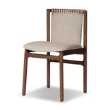 Featuring Baden Alcala Wheat Dining Chair by Four Hands at Amethyst Home. Midcentury-inspired with its minimalist wooden frame, this armless dining chair features a low back and float-like upholstered seat.Overall Dimensions: 19.75"w x 23.25"d x 32.25"hWeight : 14.99 lbsMaterials: 70% Polyester, 20% Viscose (Rayon), 10% Flax/Linen, Solid Ash, Top Grain Leath. Amethyst Home provides interior design, new home construction design consulting, vintage area rugs, and lighting in the Monterey metro area.