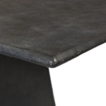 Featuring Bala Aged Grey Outdoor Dining Table 72" by Four Hands at Amethyst Home. Aged grey aluminum and a tapered pedestal base bring sculptural presence to this rectangular table. Designed for versatility, its clean lines and subtle texture make it a striking addition to indoor or outdoor spaces. Cover or store indoors during inclement weather and when no. Amethyst Home provides interior design, new home construction design consulting, vintage area rugs, and lighting in the Calabasas metro area.