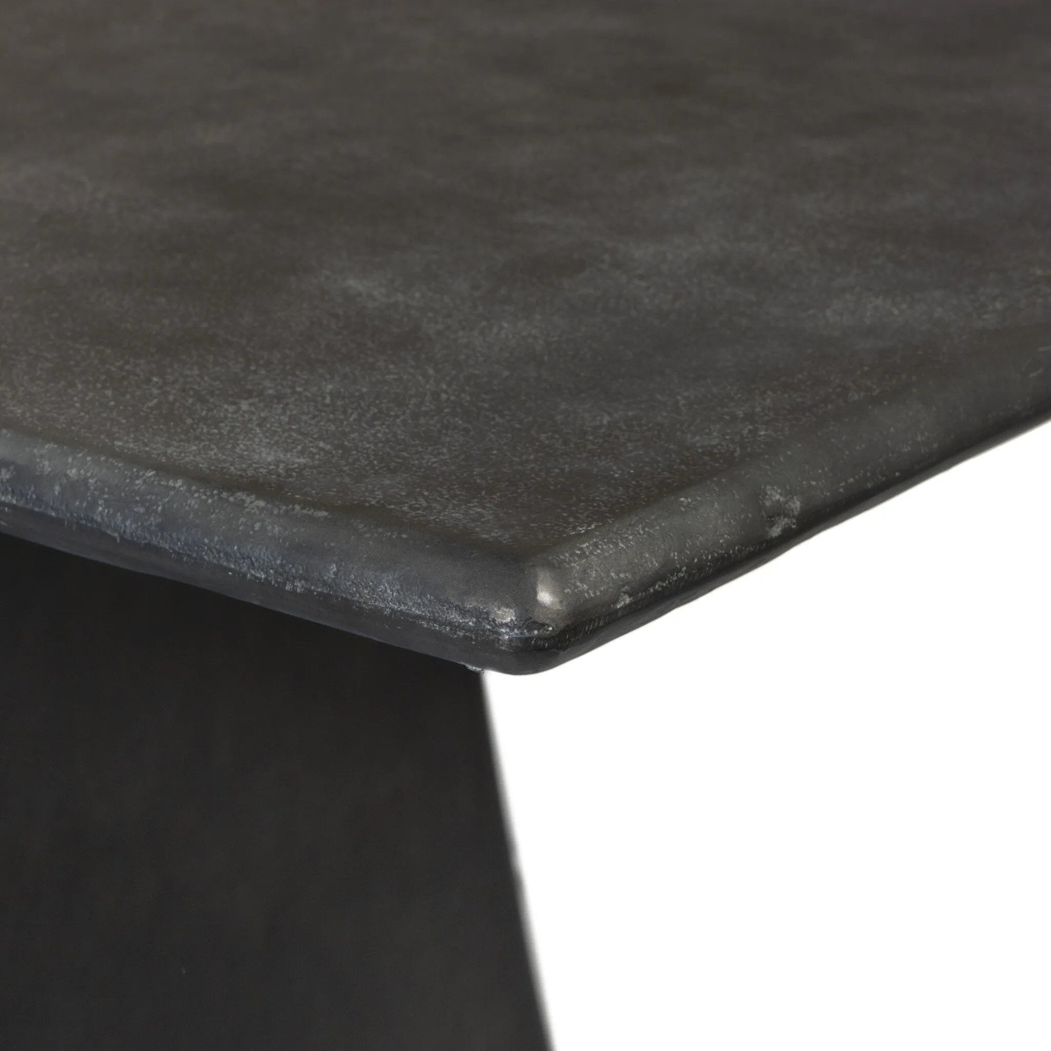 Featuring Bala Aged Grey Outdoor Dining Table 72" by Four Hands at Amethyst Home. Aged grey aluminum and a tapered pedestal base bring sculptural presence to this rectangular table. Designed for versatility, its clean lines and subtle texture make it a striking addition to indoor or outdoor spaces. Cover or store indoors during inclement weather and when no. Amethyst Home provides interior design, new home construction design consulting, vintage area rugs, and lighting in the Calabasas metro area.