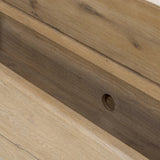 Create extra storage space wherever it's needed. This oak storage bench doubles as seating with its removable cushion upholstered in a neutral performance fabric. A scooped base lightens the look. Performance fabrics are specially created to withstand spills, stains, high traffic and wear, ensuring long-term comfort and unmatched durability Amethyst Home provides interior design, new home construction design consulting, vintage area rugs, and lighting in the Newport Beach metro area.