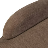 A 360 swivel chair fully upholstered in an inviting neutral coffee color, with a beautifully curved silhouette and arch-style cutout where the seat meets the back, creating a lightened sense of softness.As lovers of clean style at Amethyst, we love the nature inspired Barclay Swivel Chair - Laughlin Cafe. Amethyst Home provides interior design, new home construction design consulting, vintage area rugs, and lighting in the Newport Beach metro area.