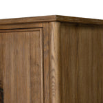 A classically constructed cabinet meets a clever storage solution. Two sets of large, flat-paneled doors conceal spacious shelves. Subtle hardware accents weathered oak. A design collaboration by Amber Lewis and Four Hands. This item has limited online distribution and may not be sold on websites without prior approval. Amethyst Home provides interior design, new home construction design consulting, vintage area rugs, and lighting in the Austin metro area.