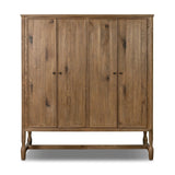 A classically constructed cabinet meets a clever storage solution. Two sets of large, flat-paneled doors conceal spacious shelves. Subtle hardware accents weathered oak. A design collaboration by Amber Lewis and Four Hands. This item has limited online distribution and may not be sold on websites without prior approval. Amethyst Home provides interior design, new home construction design consulting, vintage area rugs, and lighting in the Portland metro area.