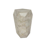 Finished in a unique sage green, a modern-minded end table of solid marble makes quite the statement in any space. Faceted for an extra angular look.As enthusiasts of luxe aesthetics at Amethyst, we love the warm modern inspired Basett End Table - Sage Green Marble. Amethyst Home provides interior design, new home construction design consulting, vintage area rugs, and lighting in the Alpharetta metro area.