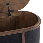 Black lacquer linen and sungkai paneling make for a rich and warm trunk perfectly suited for the foot of your bed. A roomy interior provides ample storage.As lovers of luxe design at Amethyst, we love the designer inspired Bertie Trunk. This item pairs well with other brands such as Visual Comfort and is perfect for wabi sabi homes Amethyst Home provides interior design, new home construction design consulting, vintage area rugs, and lighting in the Seattle metro area.