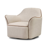 Featuring Bethany Alcala Wheat Swivel Chair by Four Hands at Amethyst Home. Laid-back wing styling adds dramatic form to this tailored 360-degree swivel chair upholstered in poly-linen performance fabric. The flared arms and comfortable S-spring seat are outlined in piping. Performance fabrics are specially created to withstand spills, stains, high traffic and. Amethyst Home provides interior design, new home construction design consulting, vintage area rugs, and lighting in the Boston metro area.