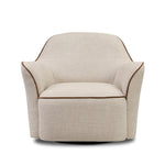 Featuring Bethany Alcala Wheat Swivel Chair by Four Hands at Amethyst Home. Laid-back wing styling adds dramatic form to this tailored 360-degree swivel chair upholstered in poly-linen performance fabric. The flared arms and comfortable S-spring seat are outlined in piping. Performance fabrics are specially created to withstand spills, stains, high traffic . Amethyst Home provides interior design, new home construction design consulting, vintage area rugs, and lighting in the San Diego metro area.