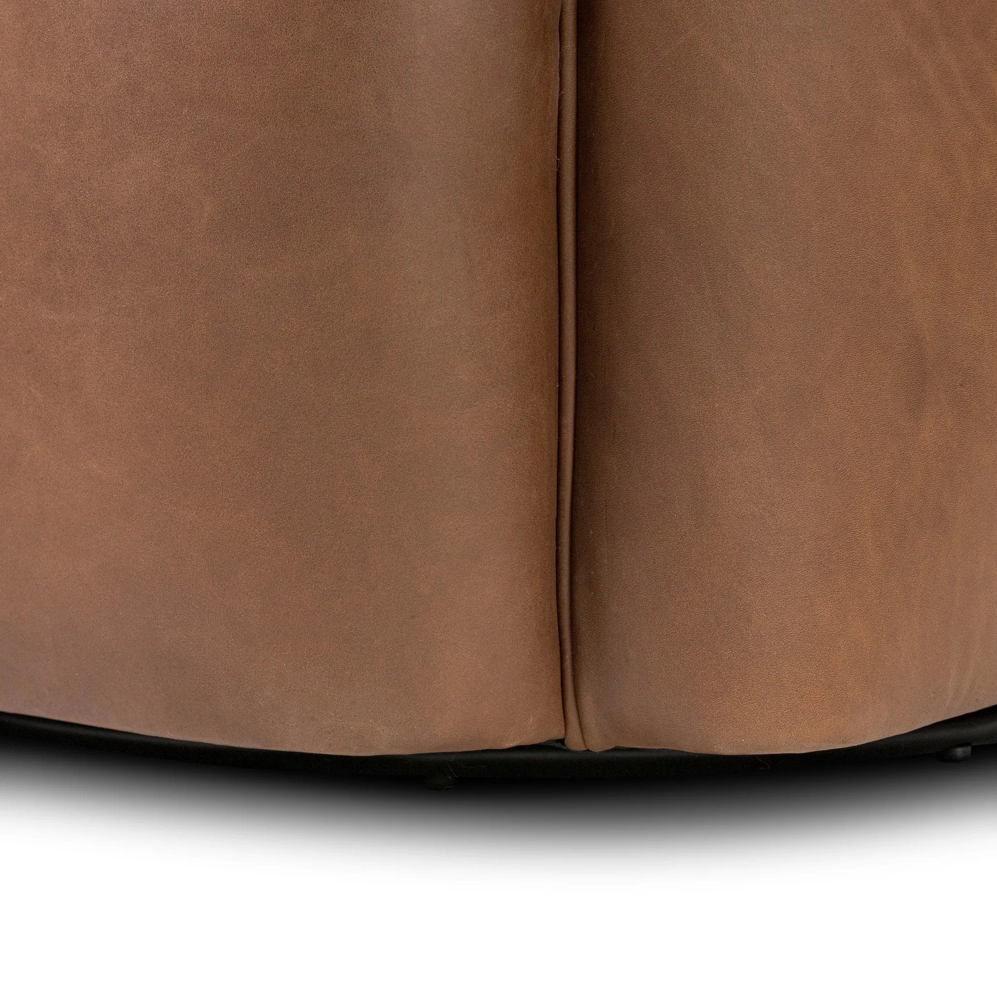 Featuring Bethany Dulane Mahogany Swivel Chair by Four Hands at Amethyst Home. Smooth lines and impeccable tailoring bring a clean, elevated look to this modernized 360 swivel chair. Made from top-grain leather with a rich mahogany finish, flared arms and piping trim reflect the intention behind this timeless design.Overall Dimensions: 35.00"w x 34.25"d x 29. Amethyst Home provides interior design, new home construction design consulting, vintage area rugs, and lighting in the Monterey metro area.