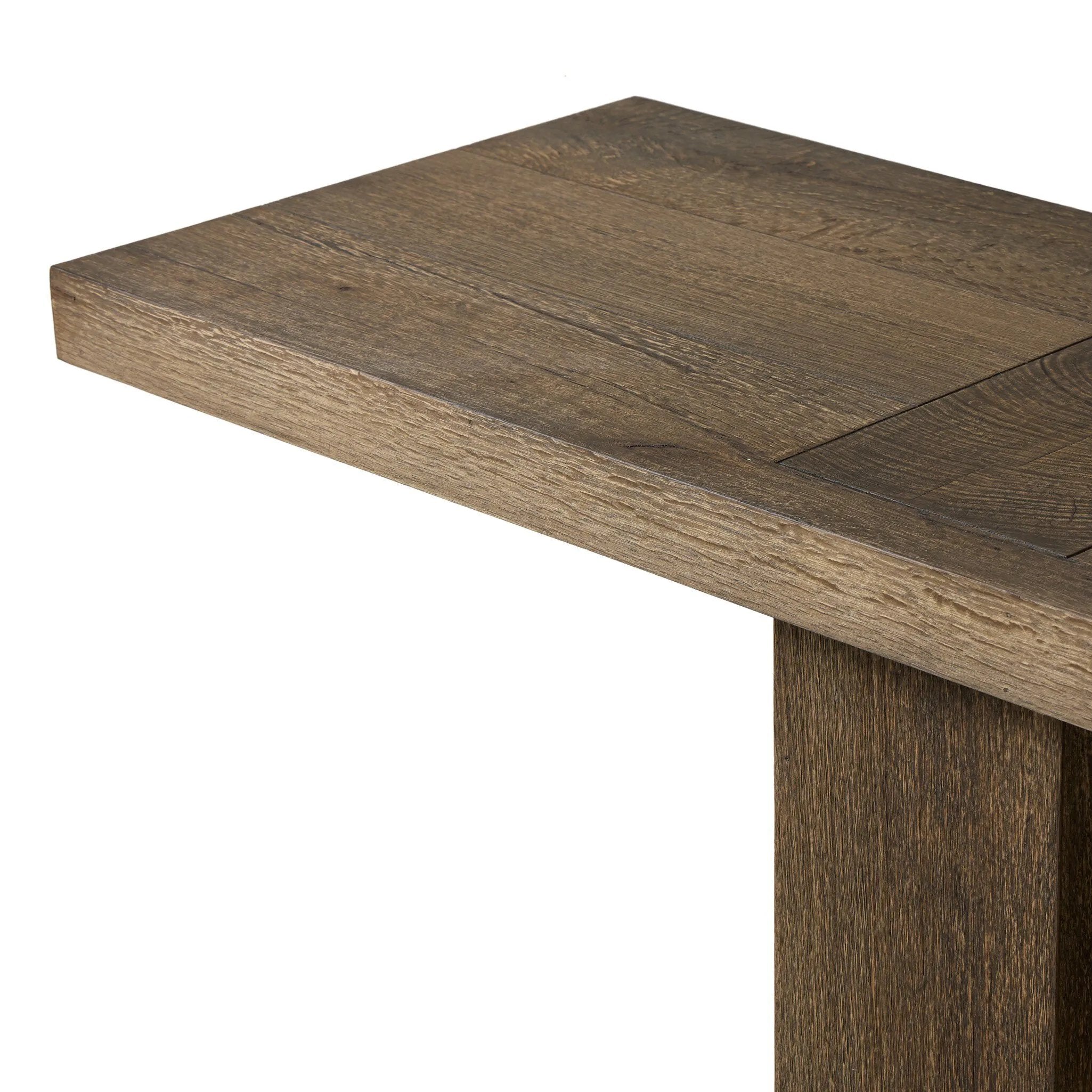 This simple rustic oak veneer console table serves as the perfect canvas for your décor.As enthusiasts of organic modern aesthetics at Amethyst, we love the warm modern inspired Bia Console Table - Rustic Brown. This item pairs well with other brands such as Surya and is perfect for minimalist homes Amethyst Home provides interior design, new home construction design consulting, vintage area rugs, and lighting in the Laguna Beach metro area.