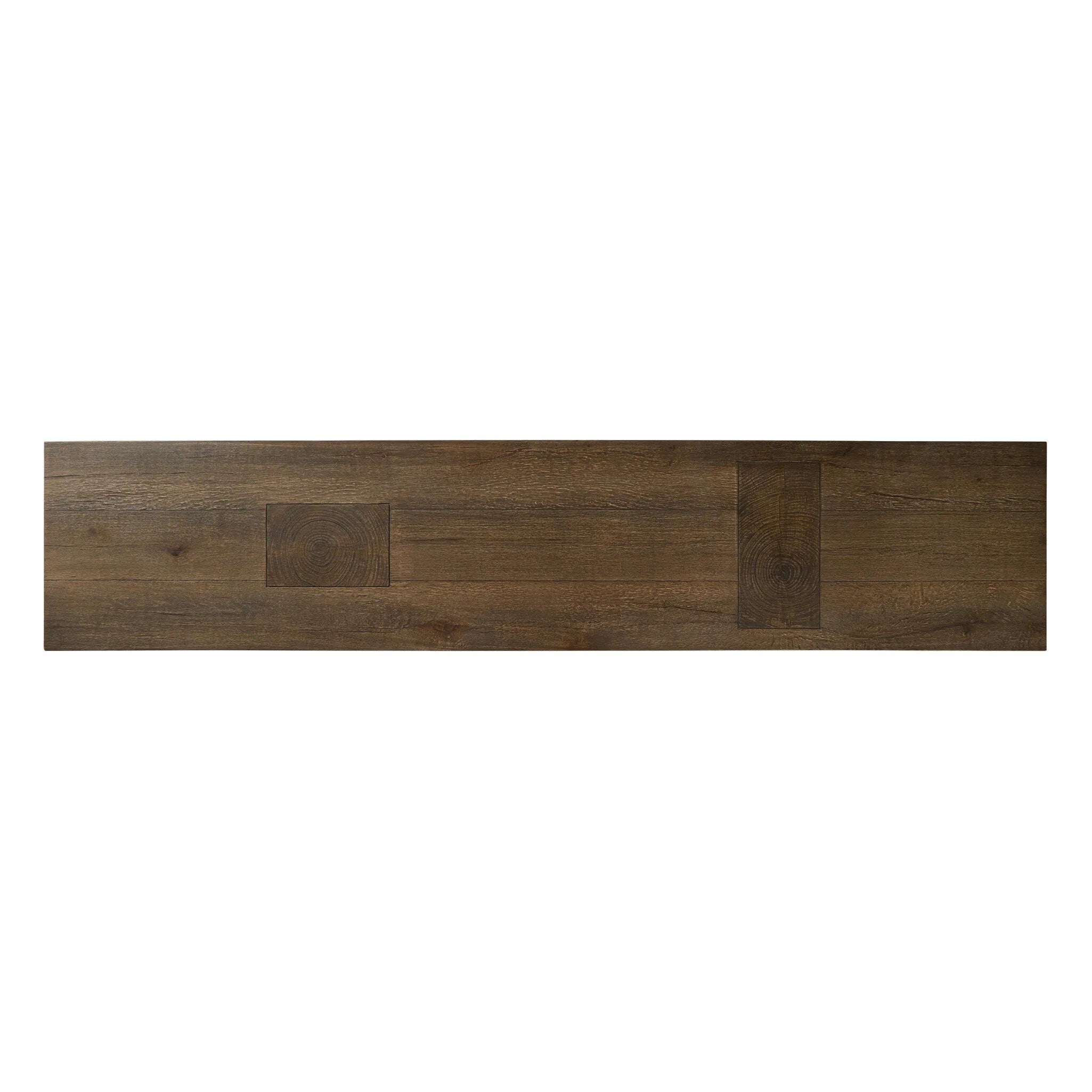 This simple rustic oak veneer console table serves as the perfect canvas for your décor.As enthusiasts of organic modern aesthetics at Amethyst, we love the warm modern inspired Bia Console Table - Rustic Brown. This item pairs well with other brands such as Surya and is perfect for minimalist homes Amethyst Home provides interior design, new home construction design consulting, vintage area rugs, and lighting in the Winter Garden metro area.
