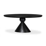 A sculptural showstopper inspired by Italian design. Finished in smoked honey, a cone-tapered parawood base supports an oval tabletop separated by black-finished marble detailing.As enthusiasts of modern aesthetics at Amethyst, we love the warm modern inspired Bibianna Oval Dining Table - Black Marble - Worn Black Parawood. Amethyst Home provides interior design, new home construction design consulting, vintage area rugs, and lighting in the Portland metro area.