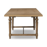 Bring a traditional look to the dining room for parties large or small. A turned, tapered base of solid oak support a rectangular tabletop of oak veneer, with a warm, worn finish. On both ends, breadboard extensions provide the option to expand to fit up to 12 guests. Ships with screws for extension pieces.Collection: Bolto Amethyst Home provides interior design, new home construction design consulting, vintage area rugs, and lighting in the Portland metro area.