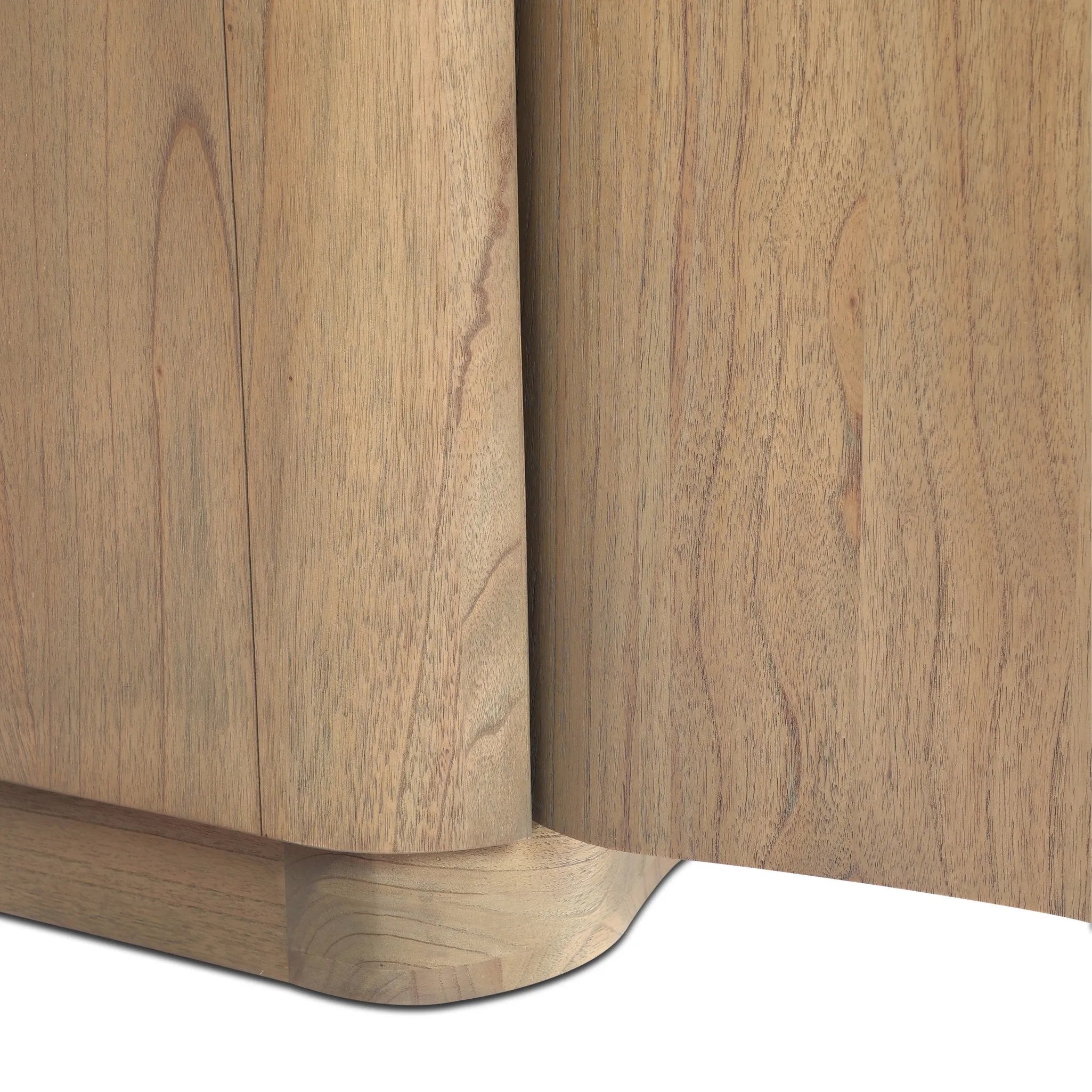 Fluid contours give shape to this solid mindi nightstand, topped with a creamy marbled top. Two doors with knobbed pulls open to inset shelves for organized bedside storage Amethyst Home provides interior design, new home construction design consulting, vintage area rugs, and lighting in the Portland metro area.