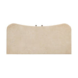 Fluid contours give shape to this solid mindi cabinet, topped with a creamy marbled top. Two doors with knobbed pulls open to inset shelves for organized storage Amethyst Home provides interior design, new home construction design consulting, vintage area rugs, and lighting in the Winter Garden metro area.