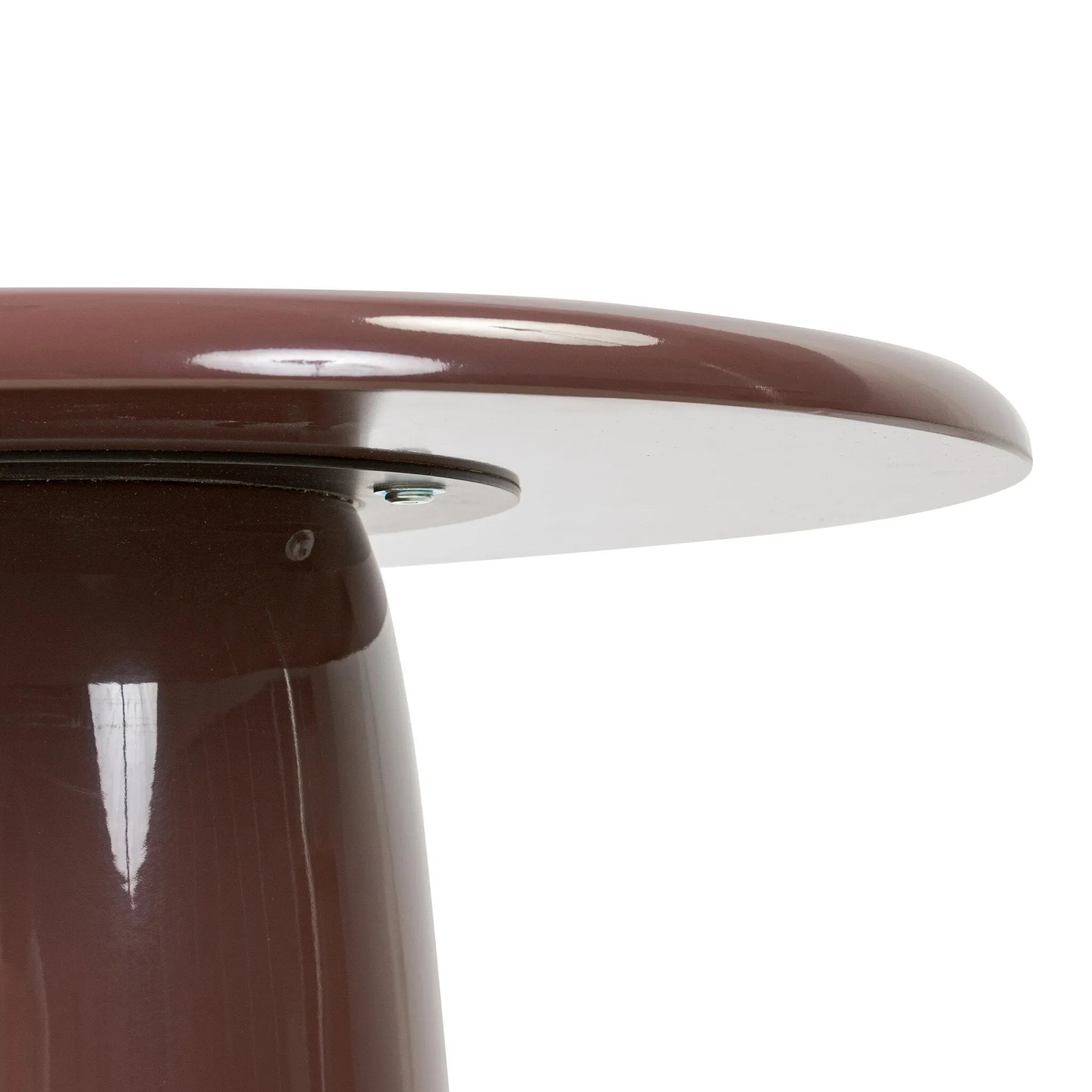 Add an extra surface anywhere with a pedestal end table with a glossy plum finish Amethyst Home provides interior design, new home construction design consulting, vintage area rugs, and lighting in the Laguna Beach metro area.