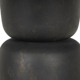 The simple pedestal shape gets extra character with subtle sculptural shaping around the base of this distressed bronze outdoor table. Cover or store inside during inclement weather and when not in use.As fans of luxe materials at Amethyst, we love the warm modern inspired Brixton Outdoor Round Dining Table 42". Amethyst Home provides interior design, new home construction design consulting, vintage area rugs, and lighting in the Laguna Beach metro area.