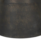 The simple pedestal shape gets extra character with subtle sculptural shaping around the base of this distressed bronze outdoor table. Cover or store inside during inclement weather and when not in use.As fans of luxe materials at Amethyst, we love the warm modern inspired Brixton Outdoor Round Dining Table 42". Amethyst Home provides interior design, new home construction design consulting, vintage area rugs, and lighting in the Newport Beach metro area.