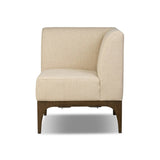 This timeless piece works seamlessly into a wide range of styles and collections. With tapered wooden legs with a small curve detail and an armless silhouette for ease and flexibility around a dining banquette. Upholstered in a beautifully neutral performance fabric, connected with alligator clips at the bottom. Amethyst Home provides interior design, new home construction design consulting, vintage area rugs, and lighting in the Alpharetta metro area.