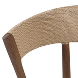 Featuring Buxton Arashi Salt Outdoor Dining Chair by Four Hands at Amethyst Home. The traditional whistler chair, reimagined for the great outdoors. Crafted from FSC®-certified teak, tapered legs extend to a woven back of faux hyacinth, complete with a soft, durable seat cushion. Cover or store indoors during inclement weather and when not in use. Overall Dime. Amethyst Home provides interior design, new home construction design consulting, vintage area rugs, and lighting in the Dallas metro area.