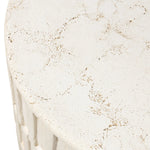 Cast concrete shapes a drum-style outdoor end table, with a linear pattern layered for added texture. Finished with a parchment-like textural feel. Cover or store inside during inclement weather and when not in use.As enthusiasts of luxe style at Amethyst, we love the optimistic inspired Callisto Outdoor End Table - Aged White Concrete. Amethyst Home provides interior design, new home construction design consulting, vintage area rugs, and lighting in the San Diego metro area.