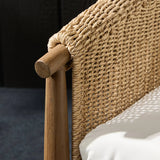 Featuring Cambrie Arashi Salt Outdoor Chair by Four Hands at Amethyst Home. Bring home vintage inspiration. The sling shape of this outdoor chair features a reimagined bucket seat in woven faux hyacinth, finished with rounded tapered legs that mirror the shape of the frame. Cover or store indoors during inclement weather and when not in use. Overall Dimen. Amethyst Home provides interior design, new home construction design consulting, vintage area rugs, and lighting in the Kansas City metro area.