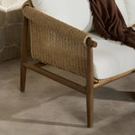 Featuring Cambrie Arashi Salt Outdoor Sofa 76" by Four Hands at Amethyst Home. Bring home vintage inspiration. The sling shape of this outdoor sofa features a reimagined bucket seat in woven faux hyacinth, finished with rounded tapered legs that mirror the shape of the frame. Cover or store indoors during inclement weather and when not in use. Overall Dime. Amethyst Home provides interior design, new home construction design consulting, vintage area rugs, and lighting in the Washington metro area.