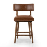 Featuring Cardell Sonoma Chestnut Swivel Bar + Counter Stool by Four Hands at Amethyst Home. This reimagined classic pairs a barrel back frame of solid nettlewood with top-grain leather in a rich chestnut. A 180-degree swivel with return memory tops off the piece with fresh functionality.BarOverall Dimensions: 21.50"w x 22.25"d x 42.50"hWeight: 24.25 lb. Amethyst Home provides interior design, new home construction design consulting, vintage area rugs, and lighting in the Winter Garden metro area.
