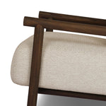 Featuring Cardiff Faye Sand Outdoor Chair by Four Hands at Amethyst Home. Angular FSC®-certified teak framing paired with softened dowel edges crafts a bench-made, transitional outdoor chair. Strap detailing supports the loose, knife-edge back cushion, complemented by a heavy fixed seat cushion — adding a touch of weight to the airy design. Cover or stor. Amethyst Home provides interior design, new home construction design consulting, vintage area rugs, and lighting in the Laguna Beach metro area.