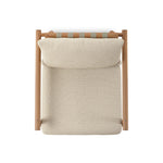 Featuring Cardiff Faye Sand Outdoor Chair by Four Hands at Amethyst Home. Angular FSC®-certified teak framing paired with softened dowel edges crafts a bench-made, transitional outdoor chair. Strap detailing supports the loose, knife-edge back cushion, complemented by a heavy fixed seat cushion — adding a touch of weight to the airy design. Cover or store indoo. Amethyst Home provides interior design, new home construction design consulting, vintage area rugs, and lighting in the Miami metro area.