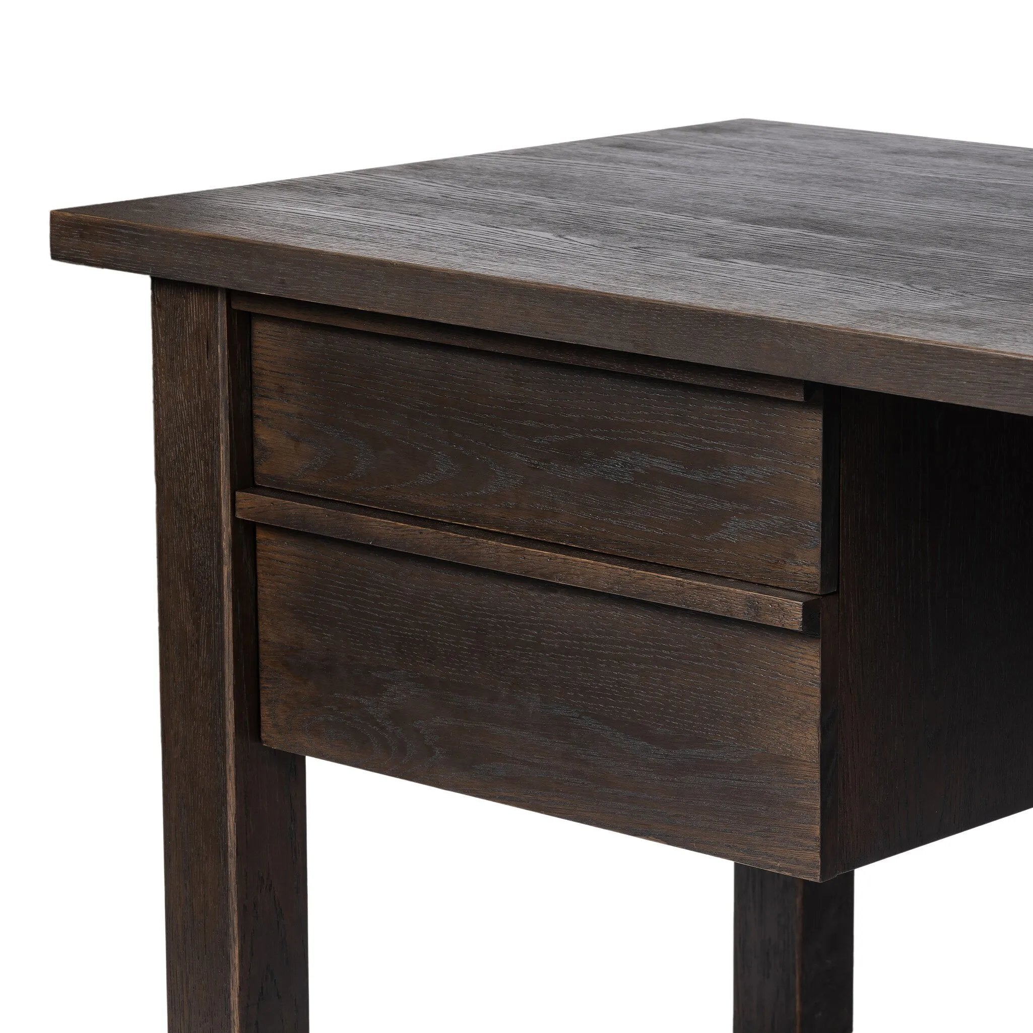 Elevate your workspace with an oak desk inspired by traditional Japanese tansu cabinets Amethyst Home provides interior design, new home construction design consulting, vintage area rugs, and lighting in the Alpharetta metro area.
