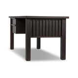 Elevate your workspace with an oak desk inspired by traditional Japanese tansu cabinets Amethyst Home provides interior design, new home construction design consulting, vintage area rugs, and lighting in the Miami metro area.