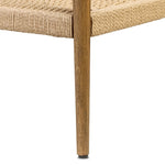 Made from brown oak, woven paper cord and tempered glass, an open-style console works into any space or style with ease, thanks to its beautifully versatile design Amethyst Home provides interior design, new home construction design consulting, vintage area rugs, and lighting in the Omaha metro area.