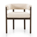 Featuring Cassie Charter Oatmeal Dining Chair by Four Hands at Amethyst Home. Upholstered in high-performance fabric, this sculpted dining style features a comfortable yoke back and exterior fold detailing, all framed by solid ash. Performance fabrics are specially created to withstand spills, stains, high traffic and wear, ensuring long-term comfort and unmat. Amethyst Home provides interior design, new home construction design consulting, vintage area rugs, and lighting in the Dallas metro area.