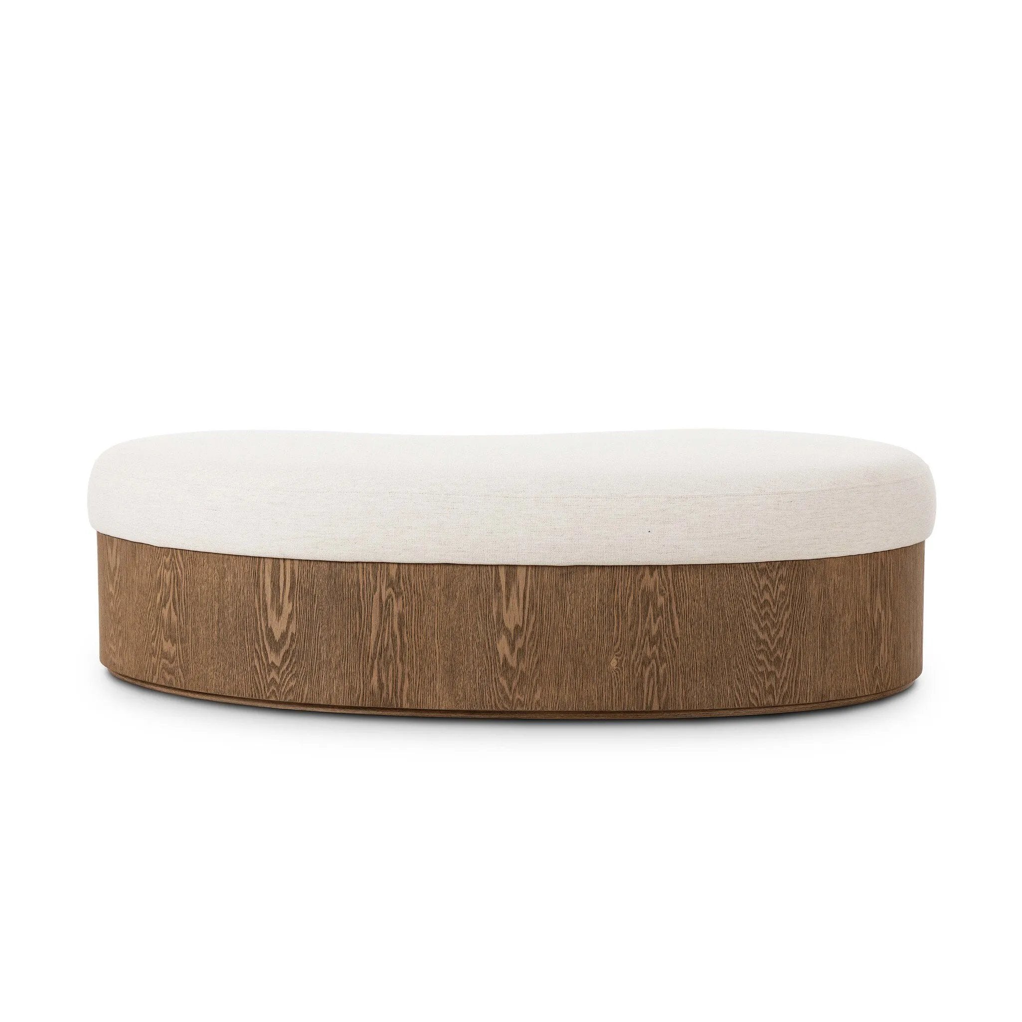 Elevate any room with a curvy statement bench. Made from a kidney-shaped base of toasted ash veneer and a soft, durable Crypton seat. Soft, easy to clean and free of PFAS, Crypton performance fabric is specially engineered for protection against stains, moisture and odor. Amethyst Home provides interior design, new home construction design consulting, vintage area rugs, and lighting in the Boston metro area.